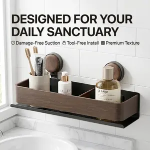 Wall-Mounted Shower Shelf — No-Drill Home Organizer — Premium Rust-Resistant Design. Features drill-free suction cup technology for secure installation that won't fall off. Ideal for rental properties, bathrooms, RVs, and general home use outdoorfun