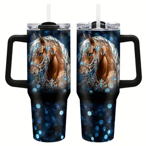 1pc Horse Gift Cup 40 oz with Straw and Lid, Horse Gift for Women, Horse Gift for Girls, Birthday Gift, Horse Fan Gift, Horse Gift for Girls, Horse Fan Gift, Best Horse Fan Gift, Outdoor Travel Cup, Car Cup, Christmas, Thanksgiving