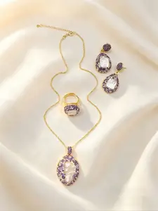 Women's Baroque 3-Piece Jewelry Set, Elegant Design, Choking Hazard Warning