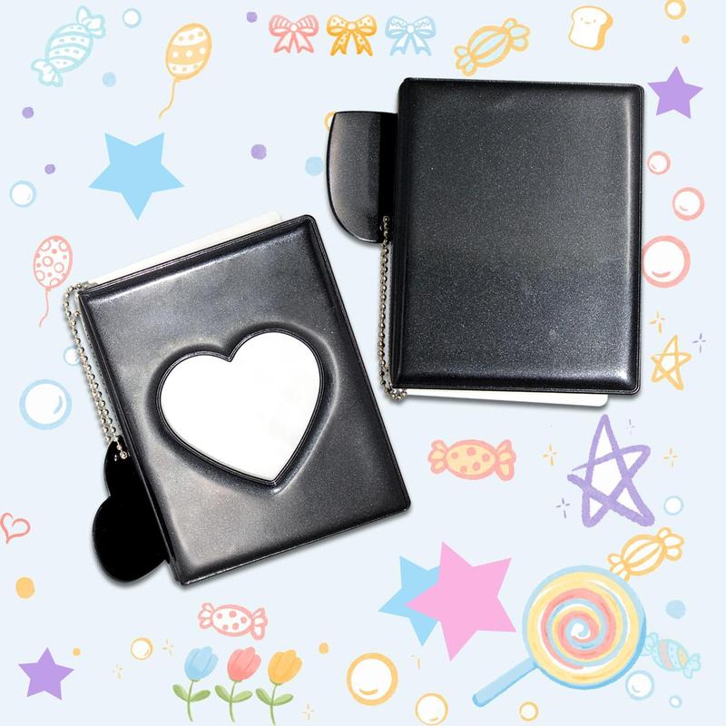 Small Photo Album Book with 32 Pockets, 3" Mini Pockets Photo Card Album, Kpop Photo Protector Sleeves for Home & Office & School, Gift Organizer