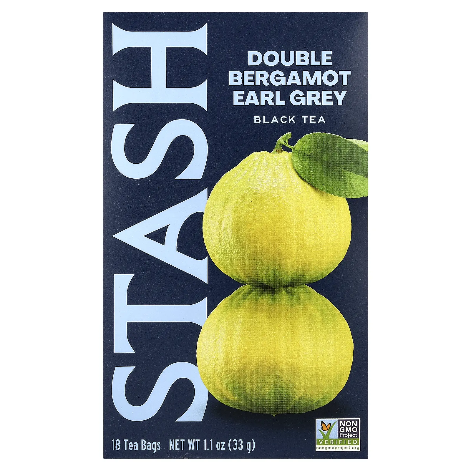 Stash Tea Black Tea, Double Bergamot Earl Grey, 18 Tea Bags, 1.1 oz (33 g)