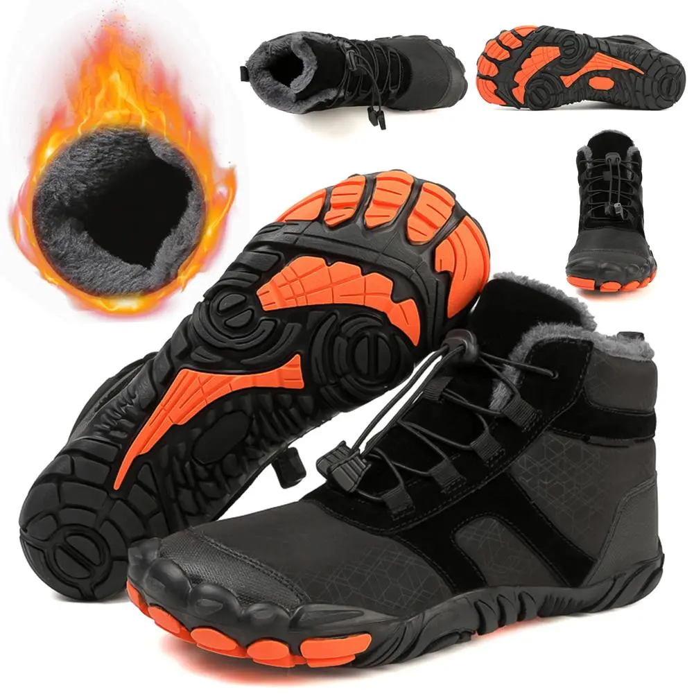 Winter Snow Boots Anti Slip Barefoot Hiking Shoes Lightweight Cold-Proof Trekking Shoes Barefoot Trainers for Outdoor Travel