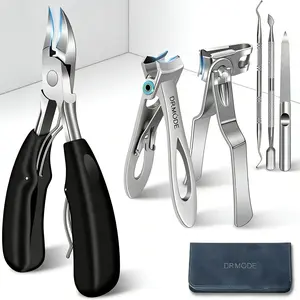 Toenail Clippers for Seniors Thick Toenails, DRMODE Heavy Duty Toe Nail Clippers for Men Thick Ingrown Nails with Wide Opening, Large 360 Degree Rotary Anti-Splash Finger Nail Clippers Adult w Catcher