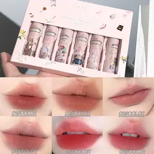 Velvet Matte Lip Gloss Set of 6, Perfect for All Skin Tones, Long-Lasting Moisturizing Formula, Ideal for Daily Use & Special Occasions