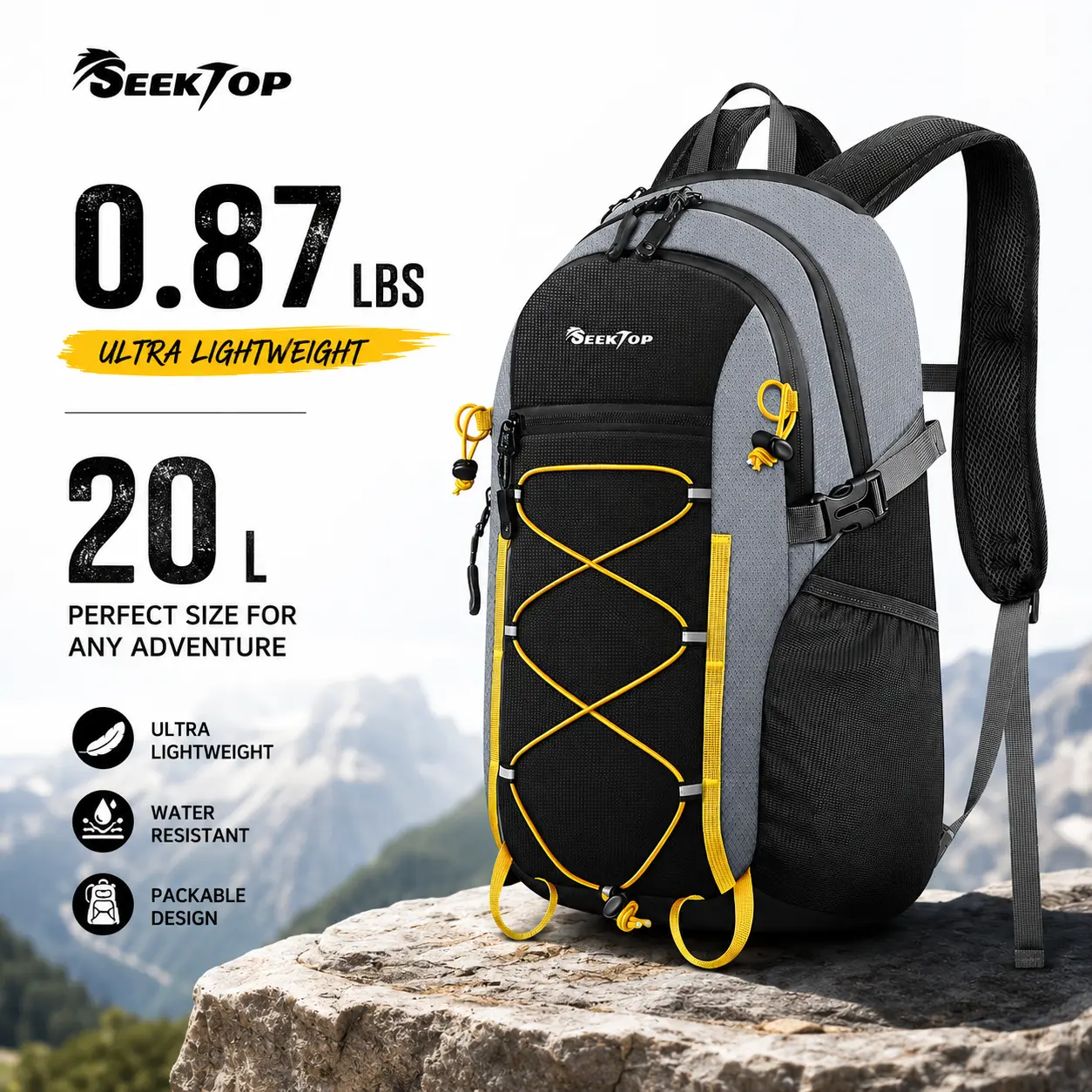 Seektop 20L Unisex Hiking Trekking Rucksack - Lightweight Foldable Water-Resistant Backpacking Gear for Outdoor Hiking, Travel & Everyday Use