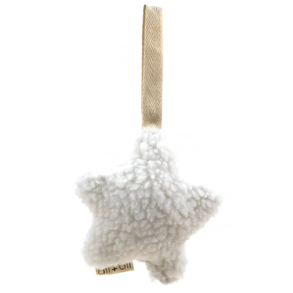 ALI+OLI Plush Star Pacifier Holder - White, BPA-Free, 0-3 Months Baby Accessory, Non-Expiring, Soft Cuddly Comfort, Great Gift for Nursing & Feeding Dummies