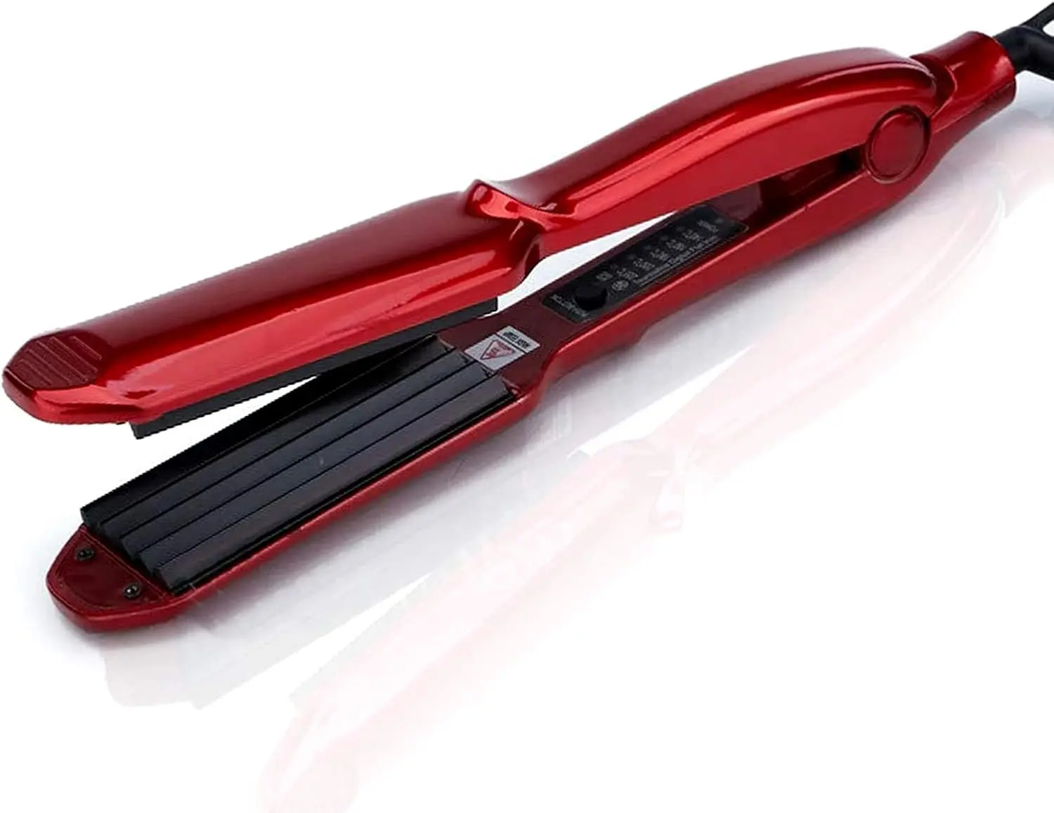 MBHAIR Ceramic Crimper Iron Volumizing Fluffy Hair,Anti Static Adj Temp Red | Ceramic hair crimper with smooth plates, fast heating, adjustable temp for lasting root lift and textured hairstyles styling.