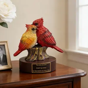 Easter Cardinal Figurine Decor, Hand-Painted Red Bird Memorial Statue, Sympathy Gift for Loss of Loved One, Heaven Messenger Tabletop Keepsake