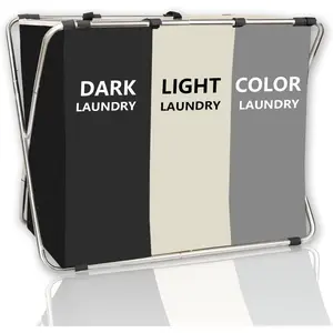 Laundry Basket Sorter, Large Three-compartment Foldable Laundry Basket, Suitable for Laundry Room Organization; 25.79 Inches X 22.05 Inches X 15.35 Inches Dirty Clothes Basket, Suitable for Bedroom Blanket Storage and Organization.
