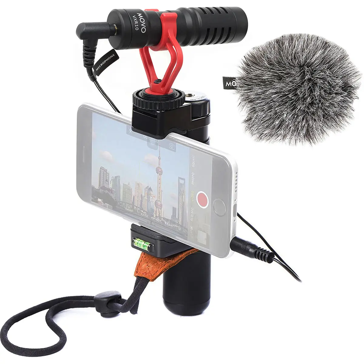 Movo Photo PR-2-PM Smartphone Video Kit with PR-1 Smartphone Video Rig, VXR10 Mini Shotgun Microphone