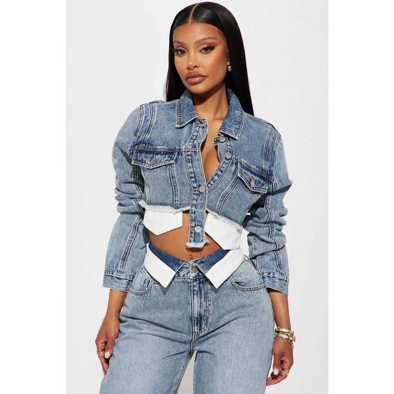 Nori Denim Washed Pant Set - Medium Wash