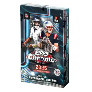 1204 NFL FOOTBALL: 2025 TOPPS CHROME FOOTBALL HOBBY BOX (1) - ONE AUTOGRAPHS / RELICS
