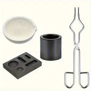 4 sets of high-purity crucibles | Professional melting and casting tools such as gold/silver/copper are small and easy to use.