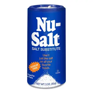Nu-Salt Sodium-Free Salt Substitute 3oz Shaker Bottle Kosher-Certified Potassium Chloride for Savory Flavor Reduction