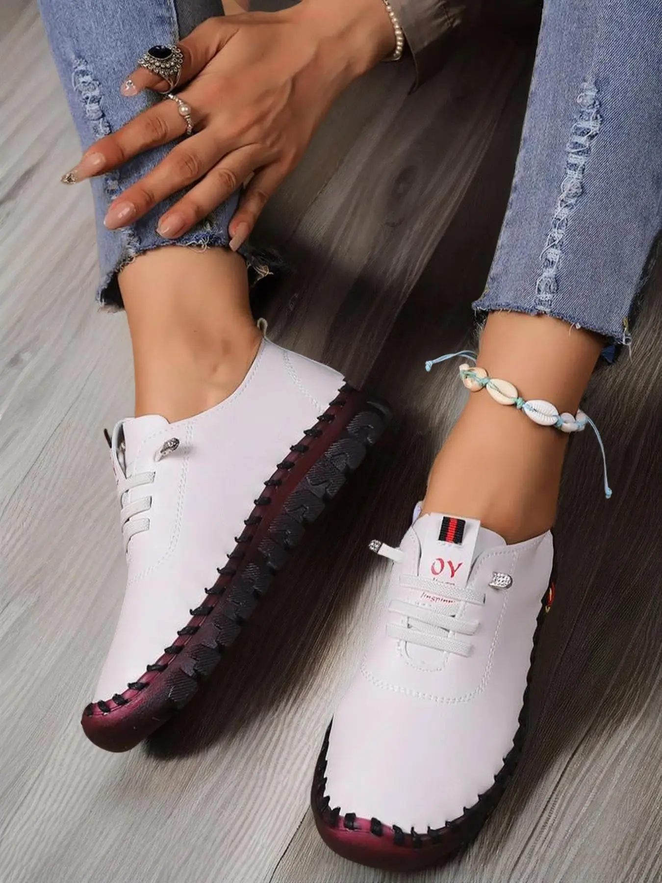 Women's Summer 2024 Plain Lace up Round Toe Flat Running Sports Shoes, Casual Comfortable Solid Training Shoes for Girl, Matching Sports Shoes for Sch