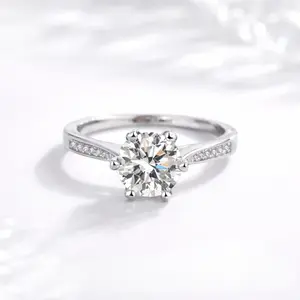 Star Queen Moissanite Ring S925 2.0 CT - Round Cut - Lore Jewelry