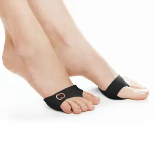 Copper Compression Metatarsal Pads | Ball of Foot Cushion Sleeve for Men & Women | Black