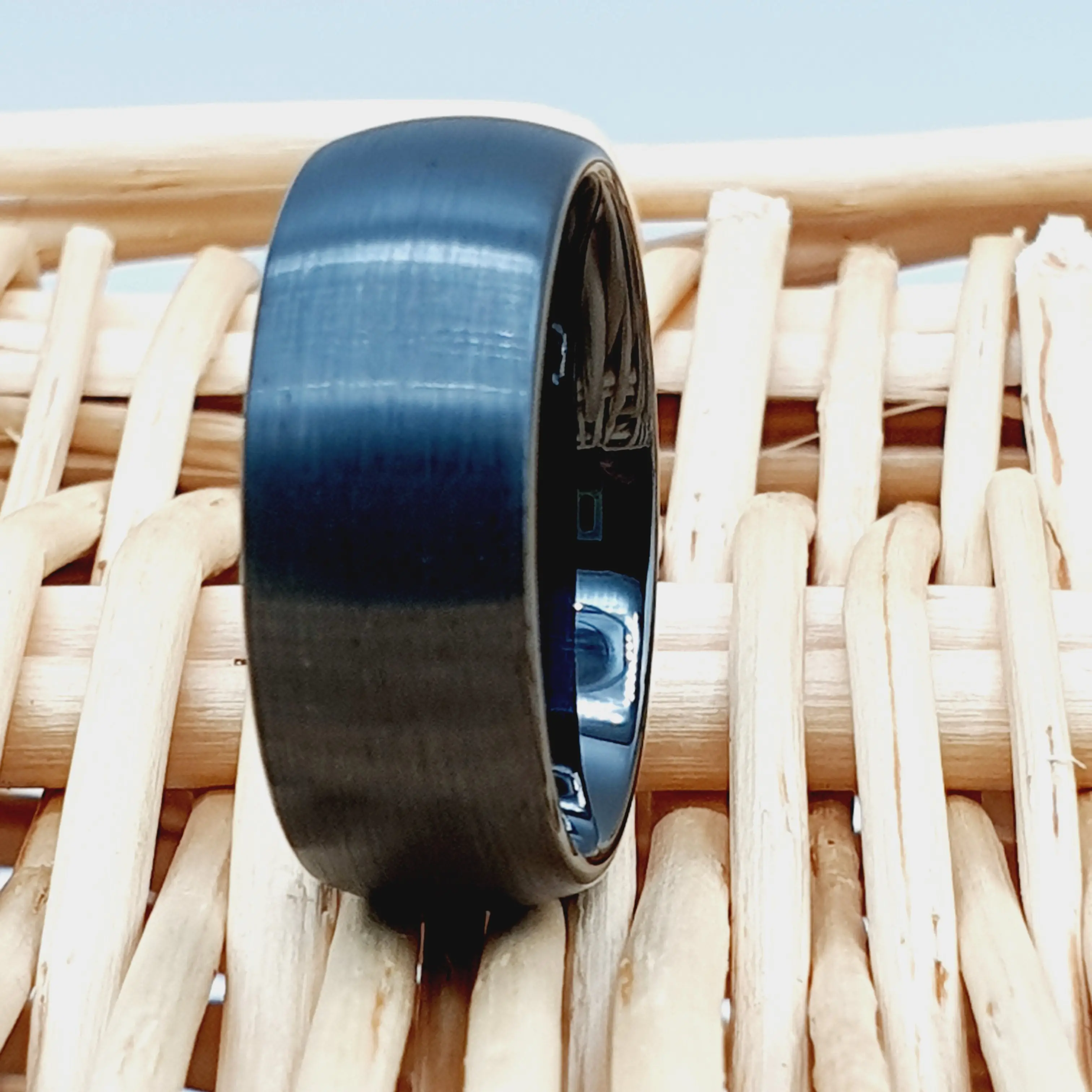 Men's Black Tungsten Couple Ring for Christmas Gift - 8MM Personalized Wedding Band- Twilight Ring