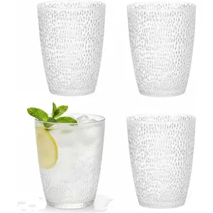 Clear Plastic Drinking Glasses,   Drinking Cups, Stackable Glasses Drinkware, Unbreakable Water Tumblers for Bars Christmas Juice, , Dishwasher Safe (Clear)