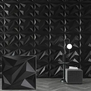 Aadesh 3D Wall Panel (Includes Roll of Mounting Tape), Interior Wall Decor, Geometric Texture Pattern for Living Room, Lobby, Bedroom, Hotel, Office, Game Room, TV Backdrop, 11.8 x 11.8 inches (Approx. 30 x 30 cm), White/Black/Pink/Gray