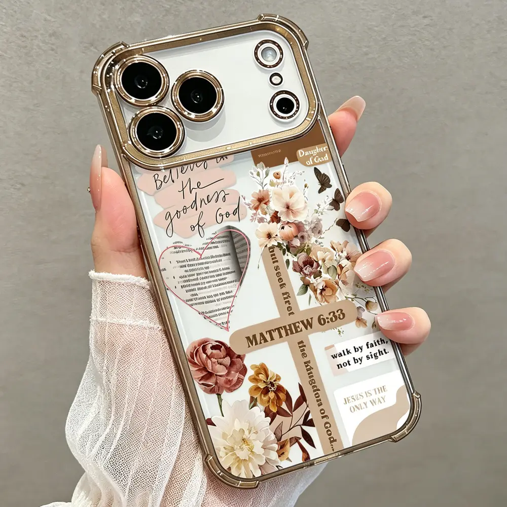 Cross Pattern Soft TPU Phone Case - Shockproof, Drop-Resistant Rustic Silicone Casing for Samsung Galaxy iPhone 17,16,15,14,13,12,11 Pro Max Air, Women's Protection Accessory, Phone Accessories