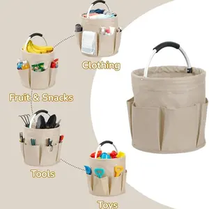 Outdoor Beach Basket Lightweight Portable Picnic Basket Handheld Storage Wash Bag Bathing Basket Home Tool Foldable Cleaning Box