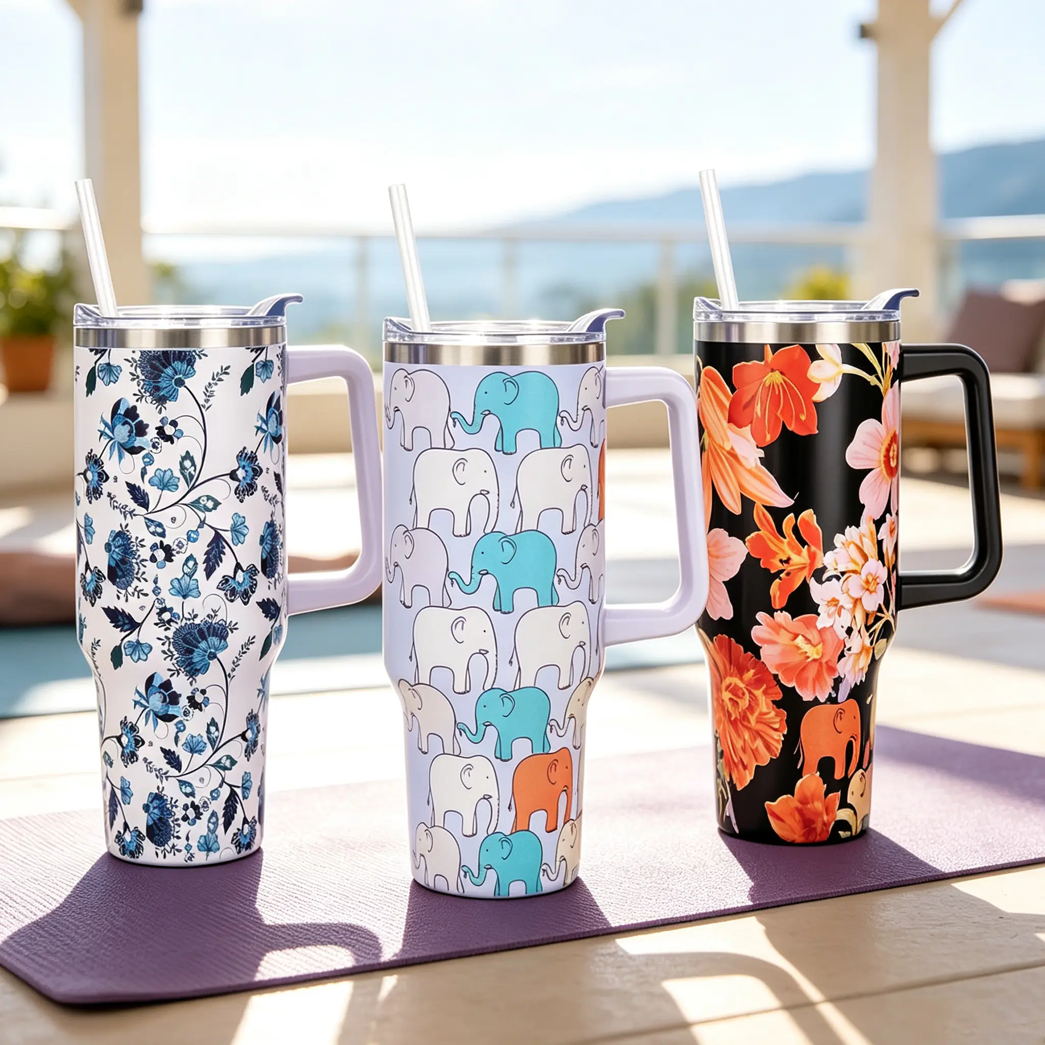 SYACOT 40oz BPA-Free Vacuum Insulated Stainless Steel Tumbler - Leak-Proof Insulated Waterproof Flask with Straw & Handle, Portable Party Cup for Teens, Colorful Double-Wall Washable Reusable Kitchenware Drinkware (Father's Day/Thanksgiving Gift)