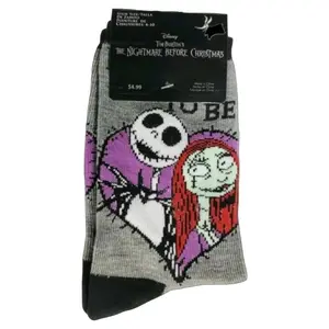 Women’s The Nightmare Before Christmas Jack and Sally  Crew Socks Size 4-10