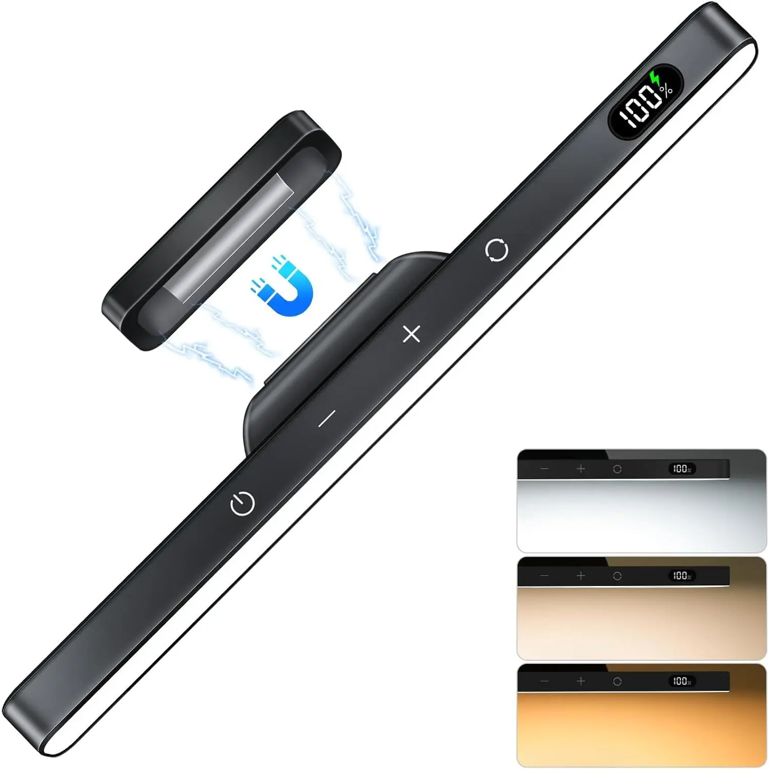 3W Dimmable Mirror Lights,3 Colors Adjustable Wall Light with 120 LED,Touch Control,2000mAh Rechargeable Battery Makeup Light, Magnetic Stick Light Bar for Cabinet,Kitchen,Closet,Bedside,Desk