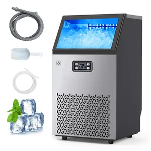 【GARVEE】Commercial Ice Maker Machines with 150 lbs/24H Production, 33 lbs Ice Storage, Stainless Steel Design, Self-Cleaning Feature, and Fast Ice Cubes Production for Business and Home Use