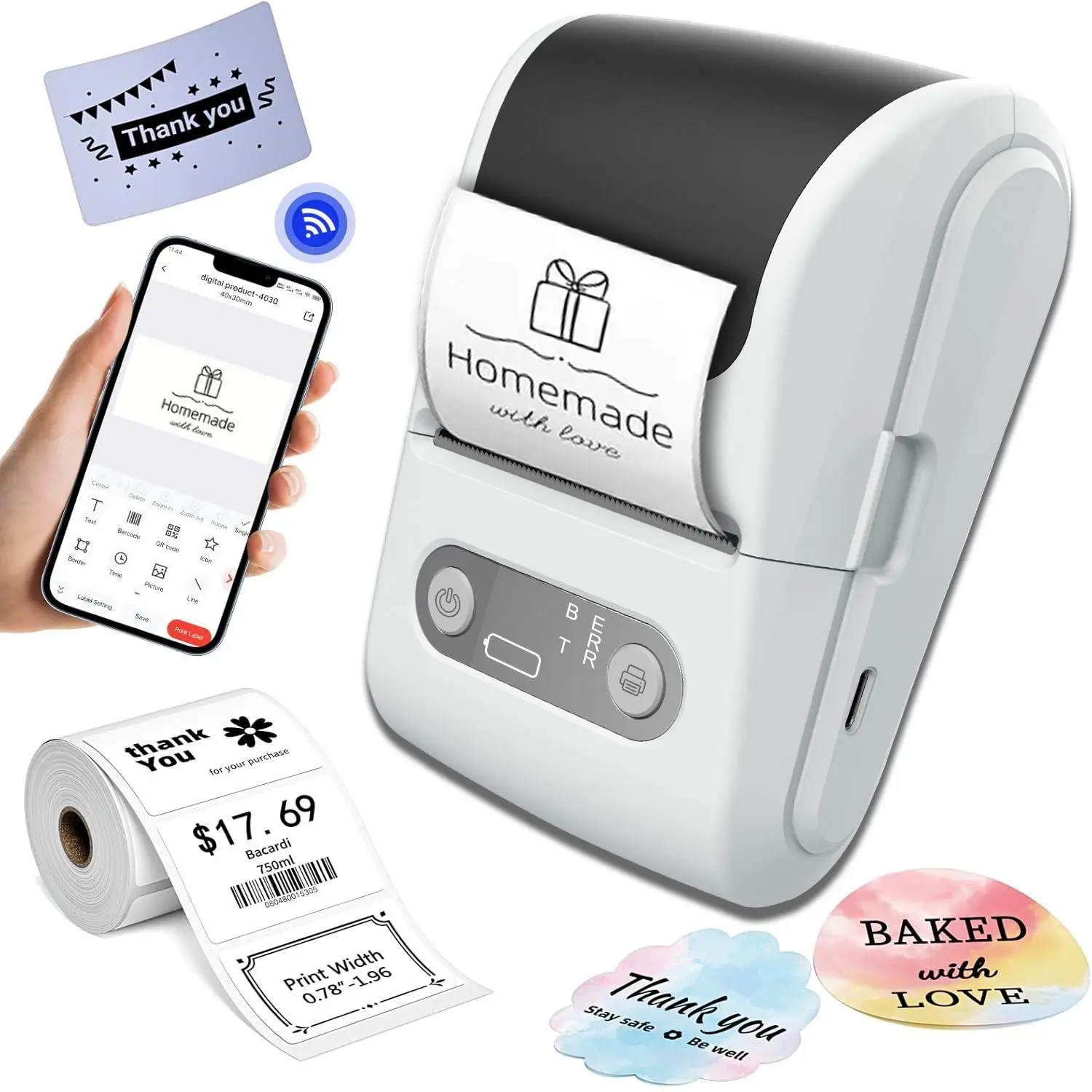 P1 Label Printer, Shipping Label Maker, Label Printing, Efficient Labeling Solution, Ideal for Office & Home Use, Durable Design, Easy Operation, Perfect for Various Labels