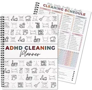 ADHD Cleaning Planner A4 Size Daily Schedule Focus Checklist Notebook for Home Office Dorm Use Durable Cover Smooth Pages Office Stationery Essential Plannerbook