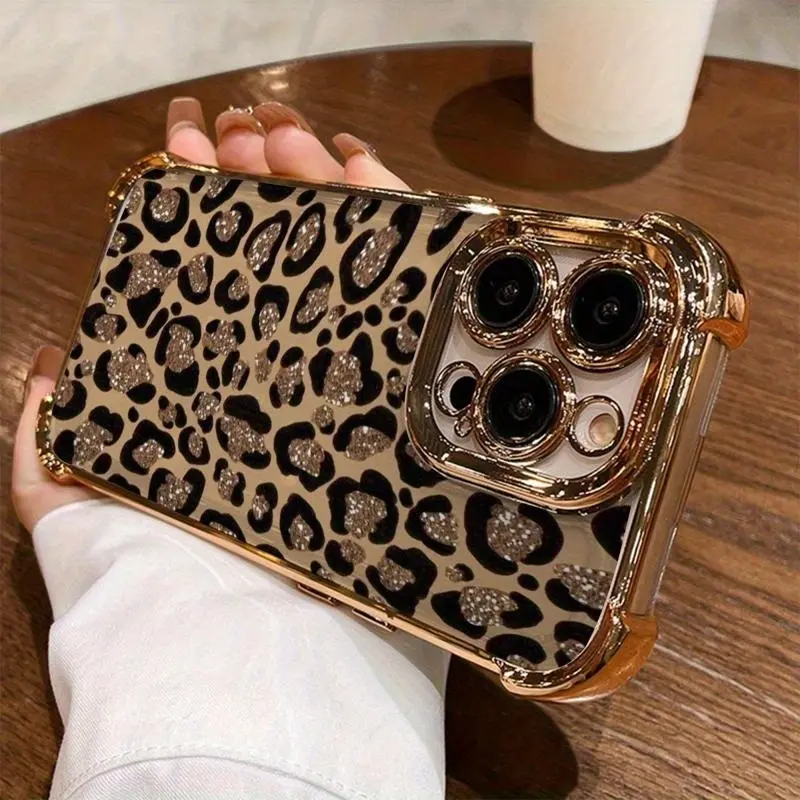 Leopard Print Electroplated Phone Case by CasePop