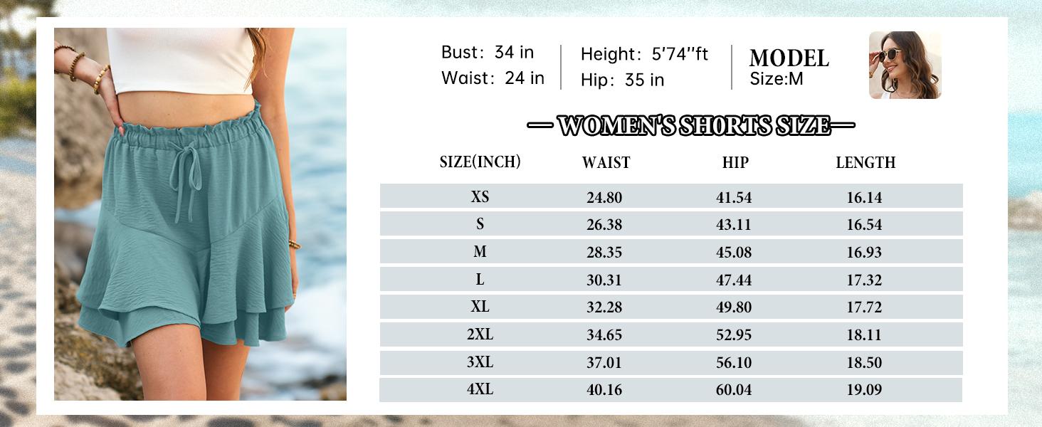 Lepunuo Flowy Shorts for Women Boho Ruffle Tiered Butterfly Skorts High Waist Mini Skirts Casual Shorts