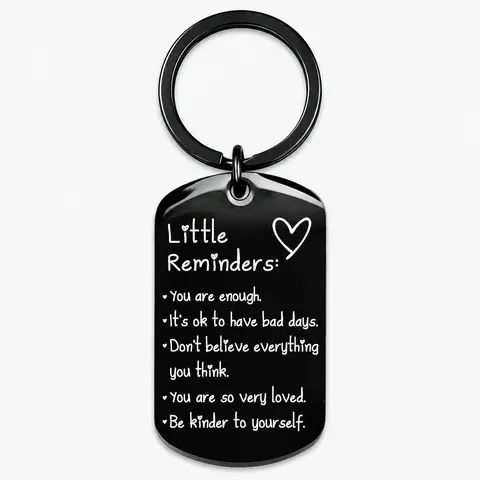 Women's Minimalist Lightweight "You Are Enough" Slogan Keychain - Unisex Fashion Accessory, Daily Wear Item, Womens Gifts for Friends