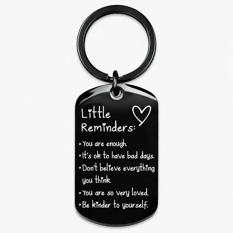 Little Reminders Keychain for Women Men, You Are Enough Inspirational Keyring, Uplifting Gift for Friends
