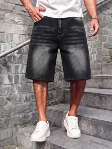 Men's Casual Denim Shorts, Versatile Summer Denim Shorts, Gradient Faded Straight Leg, Y2K Street Style, Loose Fit, Gift for Husband or Boyfriend