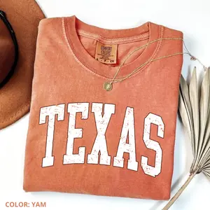 Comfort Colors Texas Football T Shirt, Sports Game Day Tee, Big Game Touchdown Tailgate Party University College State Tee Top, Sports Mom Top