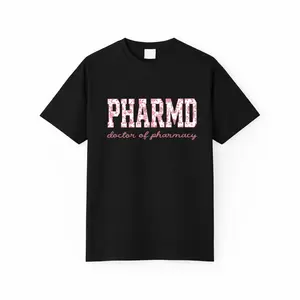 Pharmacist T-Shirt - Pink Toile Retro Floral Comfort Shirt Gift For PharmD Pharmacy Graduate