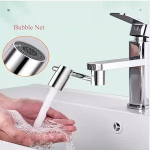 Universal Sink Faucet 1440° Rotatable Faucet Aerator Extension, U Shaped Faucet Extender, 360° Rotating Faucet Extender for Bathroom Sink/Kitchen, Sink Faucet Extender, 2 Modes Adjustable(Silver)