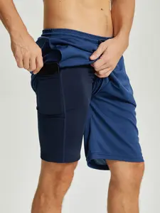 Mens 2 in 1 Running Shorts Compression with Phone Pocket Quick Dry Workout Gym Shorts with Liner, Active Athletic Shorts, Breathable Athletic Shorts