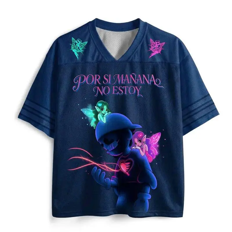 Por Si Mañana No Estoy Inspired Mesh Jersey, Latin Music Graphic Sports Shirt, Fantasy Design, Unisex Concert & Festival Outfit