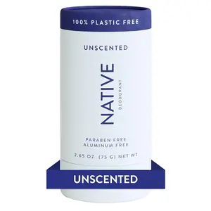 Native Plastic Free Deodorant Contains Naturally Derived Ingredients, 72 Hour Odor Control | Deodorant for Women and Men, Aluminum Free with Baking Soda, Coconut Oil and Shea Butter | Unscented