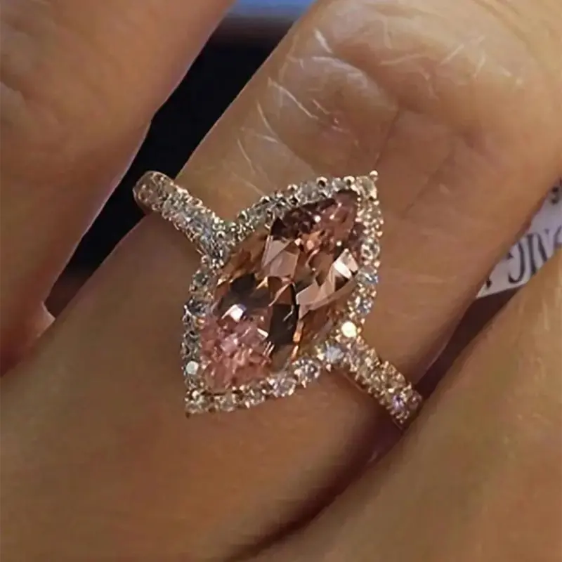 Classic Rhinestone Decorated Promise Engagement Rings, Fashion Party & Wedding Jewelry for Women & Girls, Trendy All-match & Exquisite Jewelry for Birthday Gift, Promise Ring Gf, Beautiful Rings