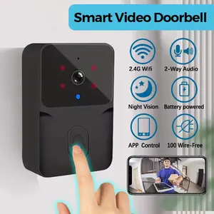Wireless Smart Video Doorbell 2.4G WiFi Home Security Camera with 2-way Audio Night Vision Battery Powered Secure Home Monitoring Speakers Voice Assistant Headset ENC Bluetooth Deep Sound water Trucker Mic glass Quran LED Light frame cleaner for pro