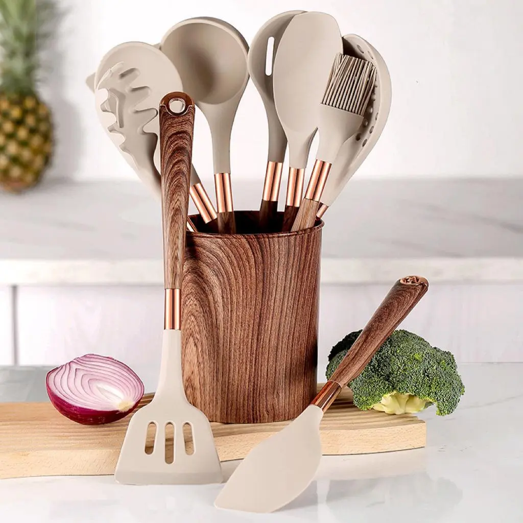 Silicone Kitchen Utensils Set, 11pcs/set Heat Resistant Cooking Utensils Set, Non-stick Kitchen Accessories Cooking Utensils Set, Kitchen Supplies, Silicone Spatula Set, Kitchen Utensils Gadgets, Home and Kitchen, Kitchenware