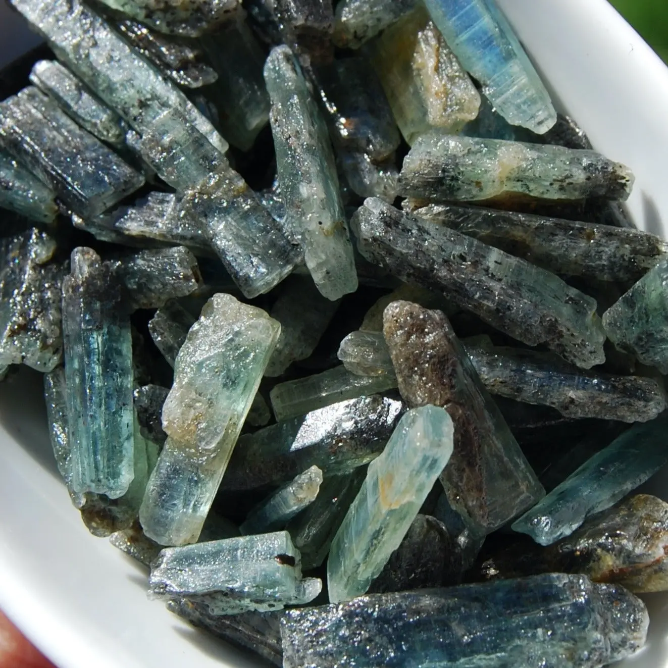 3-6pcs RARE Raw Green Kyanite Crystal Blades, Brazil