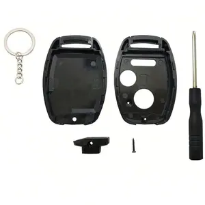 Car Key Fob Case with Key Ring 2+1 Button Keyless Entry Remote Key Fob Shell for 2006 2007 2008 2009 2010 2011 Honda Accord Civic CRV Pilot Ridgeline Odyssey Car Key Protector