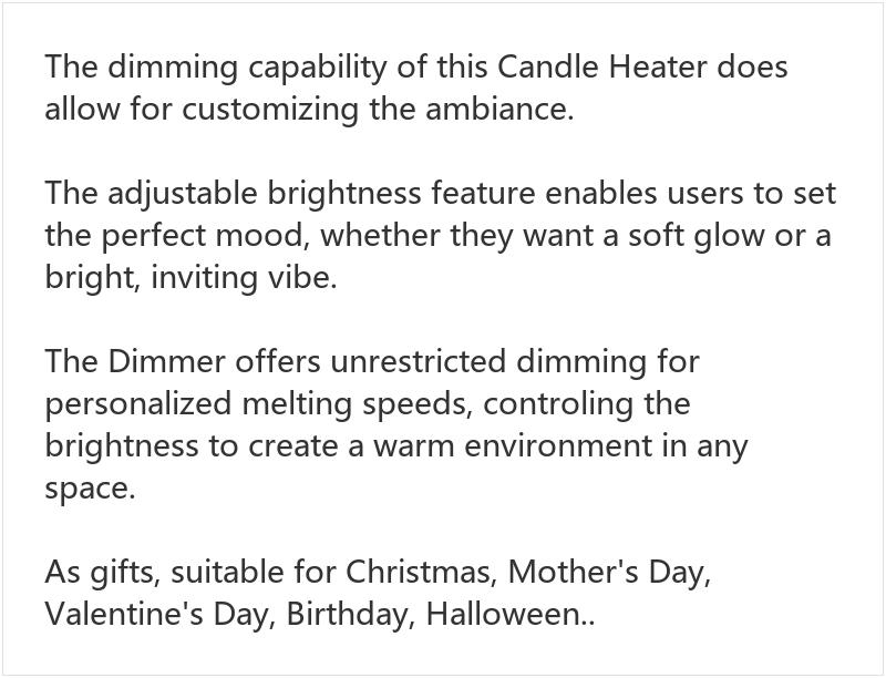 Adjustable Candle Warmer Lamp with Timer & Dimmable Light, Electric Flameless Wax Melter for Small Jar Candles, Height Adjustable Top-Down Heater, Modern Home Desk Decor, Perfect Gift for Women & Mom on Birthday