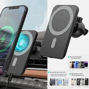Wireless Magnetic Car Stand Mount Holder For iPhone 15/16/14/13/12 Pro Max